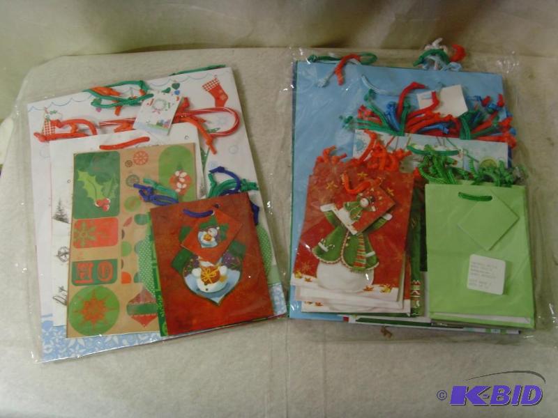 lot 108 image: 34 Piece Christmas Gift Bag Lot
