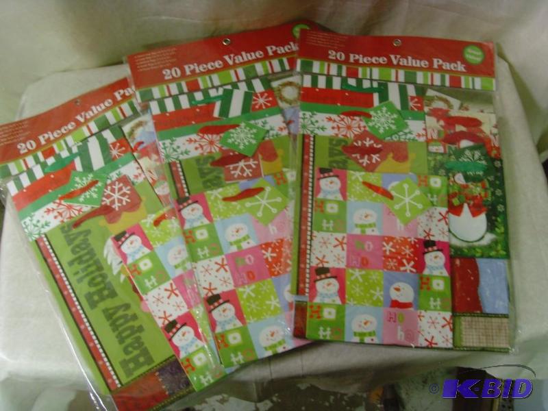 lot 111 image: 60 Piece Christmas Gift Bag Lot