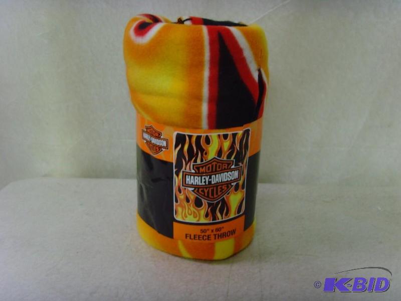 lot 60 image: Harley Davidson Fleece Flames Throw
