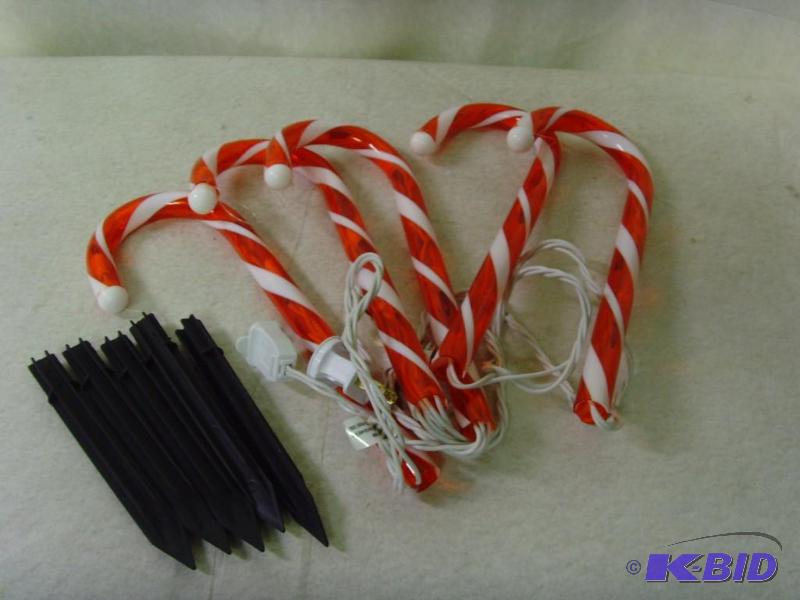 lot 97 image: Candy Cane Stake Garden Lights