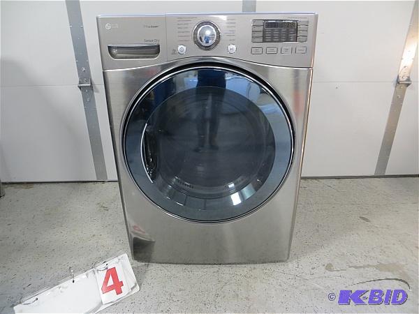 lot 4 image: LG Steam Dryer Series DLEX3470V Graphite Stee...