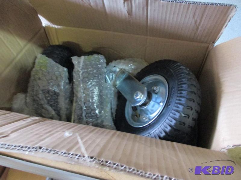 4 New pneumatic tire casters...
