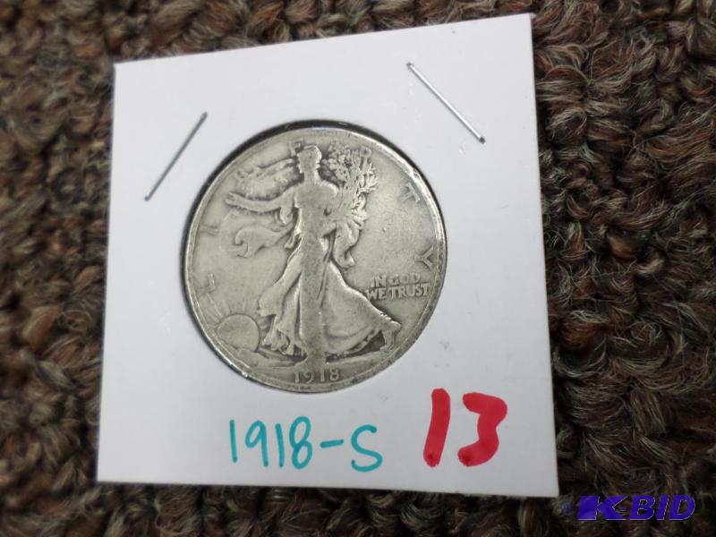 1918-S Walking Liberty Half Dollar VG...