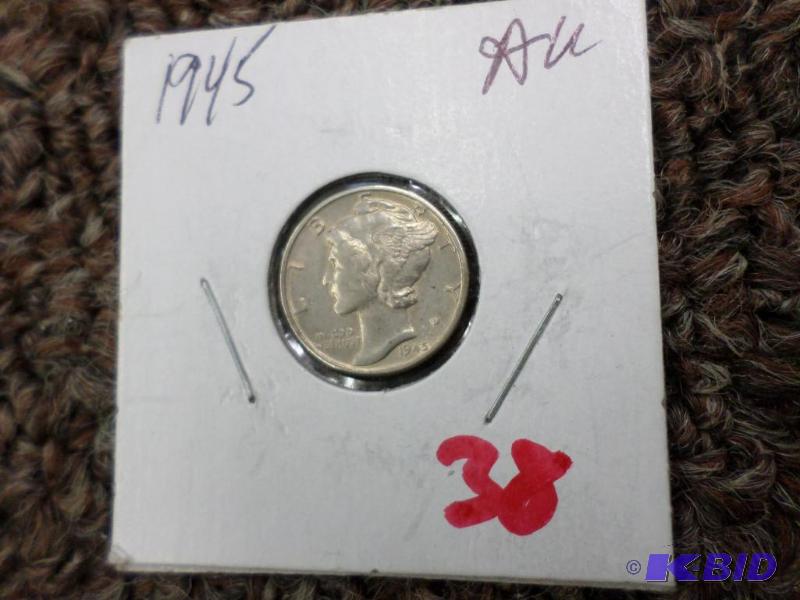 1945 Mercury Dime AU...