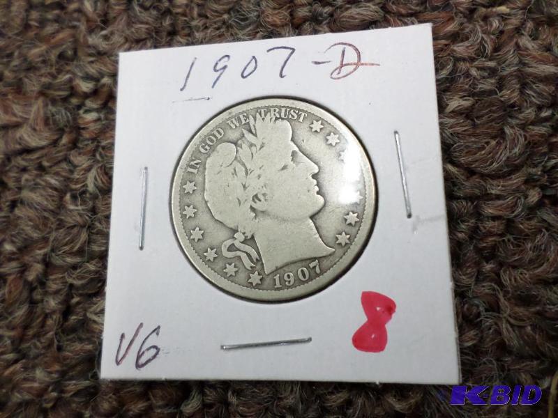 1907-D Barber Half Dollar...