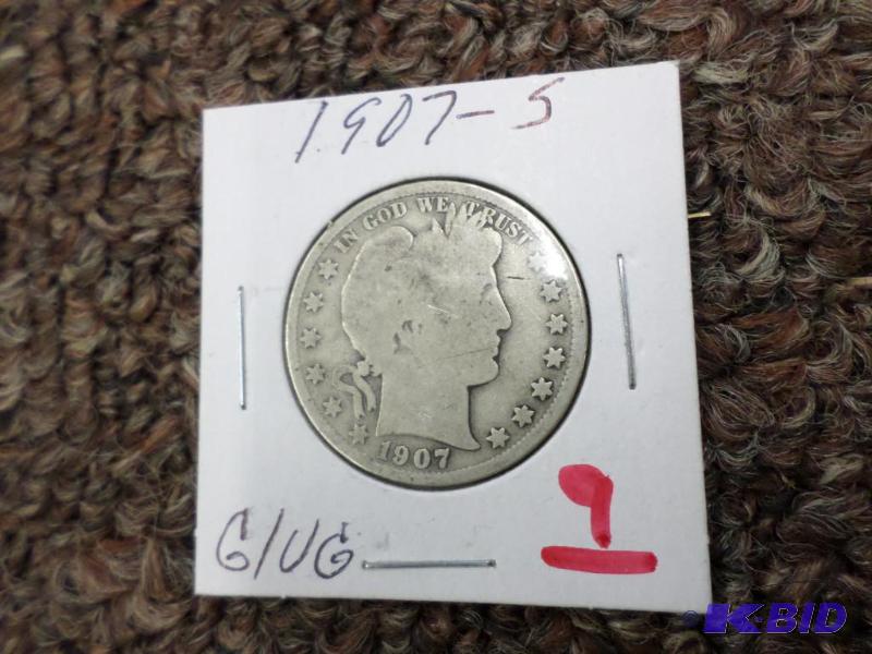 1907-S Barber Half Dollar...