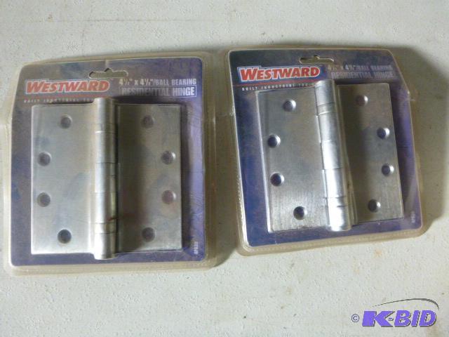 lot 102 image: Two Westward Ball Bearing Hinges 4 12" ...