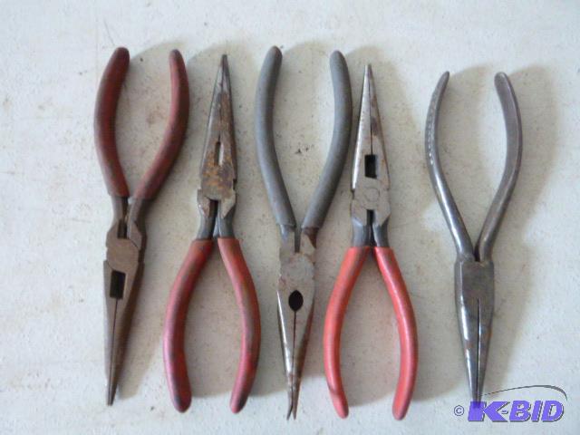 lot 183 image: Five Needle Nose Pliers...