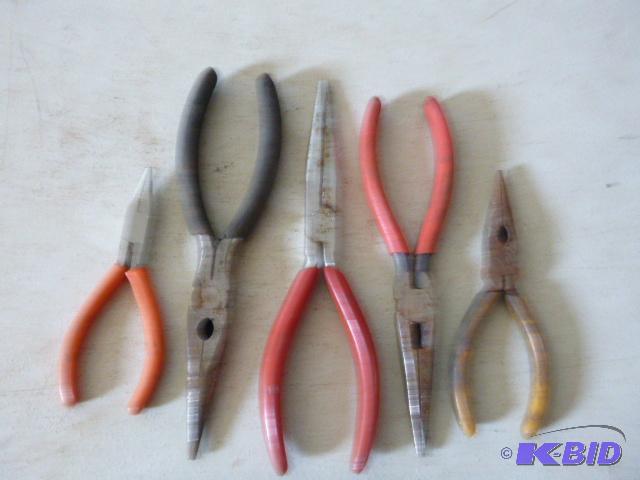 lot 185 image: Five Needle Nose Pliers...