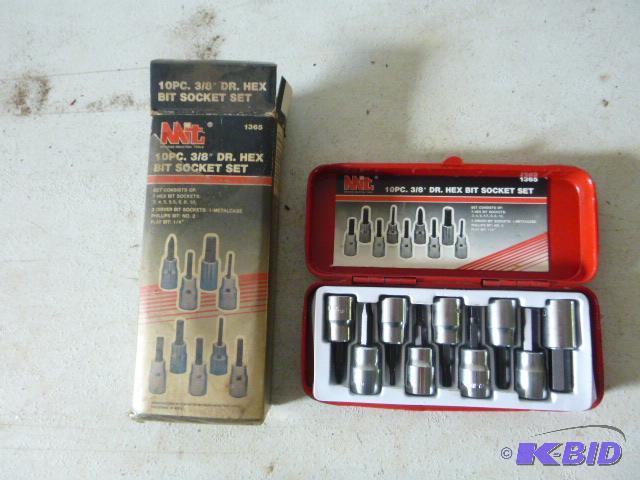 lot 206 image: Mit 10 Piece 38" Hex Bit Socket Set...