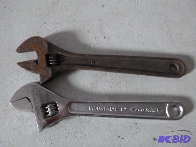 lot 25 image: Two 8" Adjustable Wrenches...