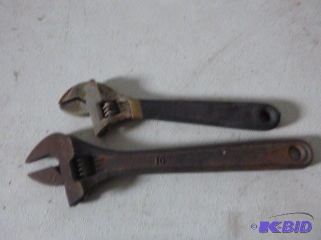lot 26 image: Two Adjustable Wrenches 10" and 6"...