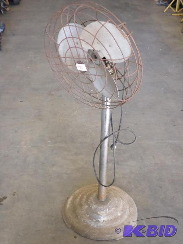 lot 120 image: Antique Steel Floor Fan, Needs New Cord...