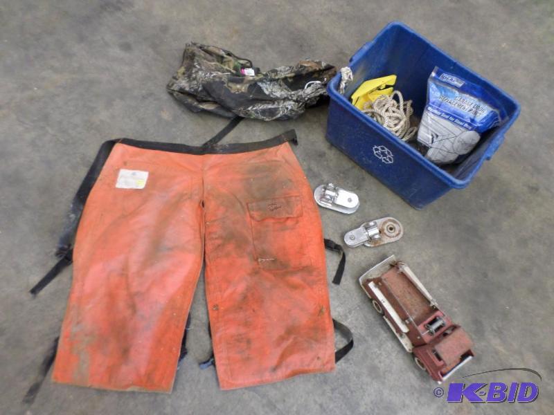 lot 41 image: Lot Of Chainsaw Chaps, Rope, Etc...