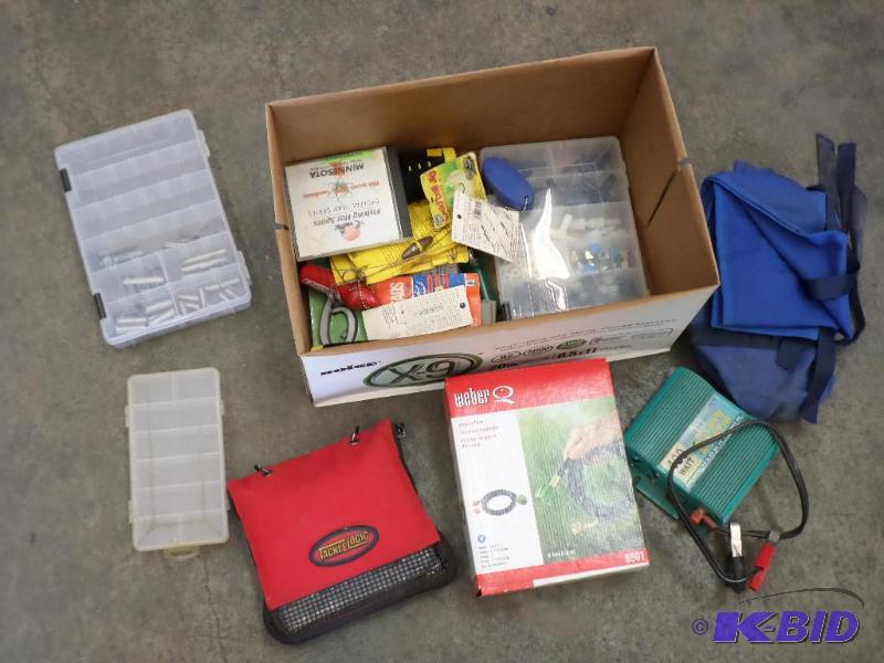 lot 66 image: Lot Of Battery Charger, Hardware, Fishing Su...