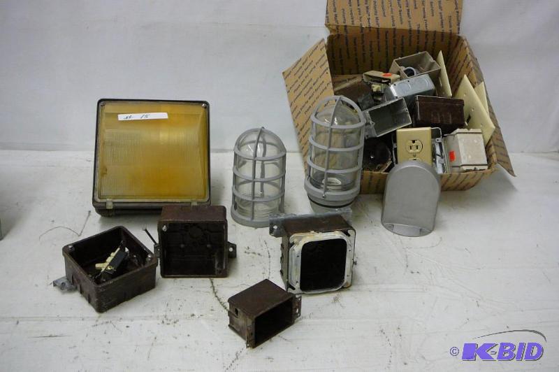 Lot of electrical boxes, cover plates, switch...