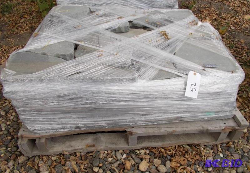 lot 52 image: 1 Pallet of Blue Stone Irregular Tumbled Wall...
