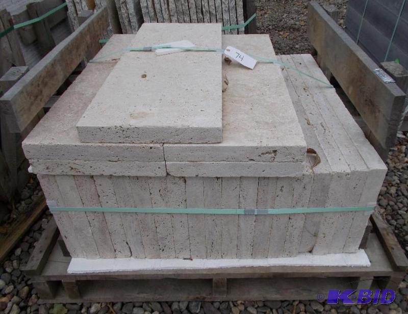 lot 74 image: 1 Pallet of Travertine Treads 14" x 36&q...