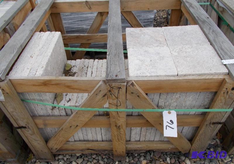 lot 76 image: 1 Pallet of Brown Travertine Pavers  App...