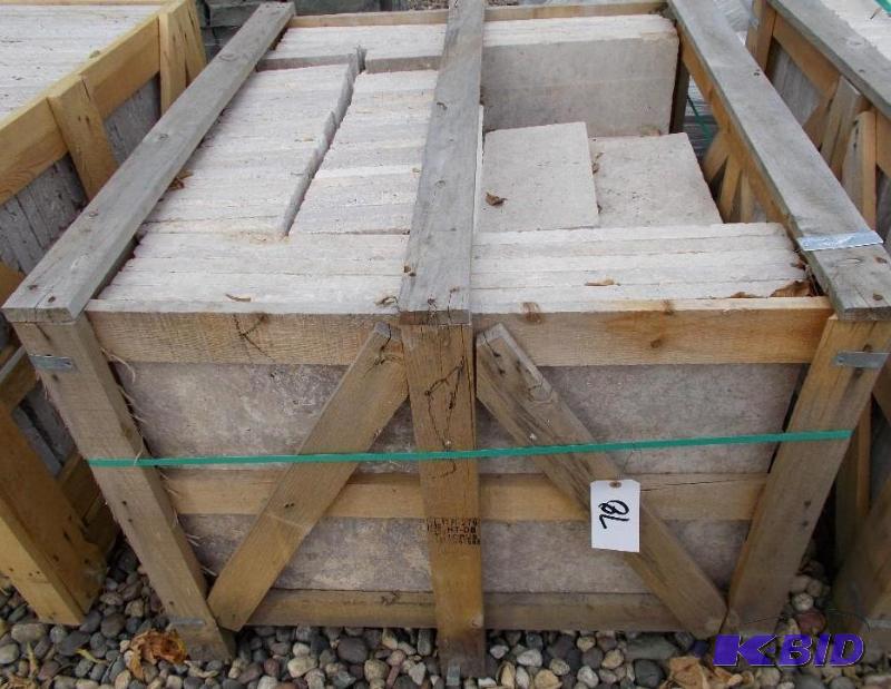 lot 78 image: 1 Pallet of Brown Travertine Pavers Approxima...