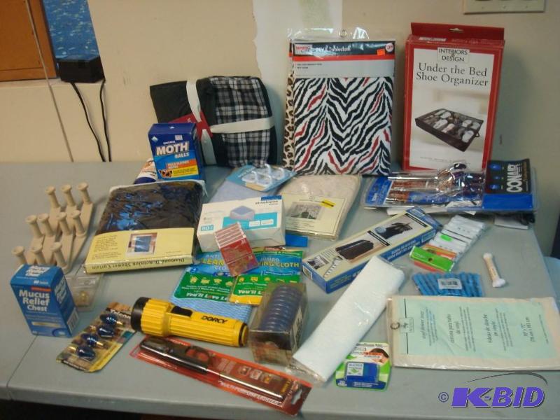 Lot Of Household Items, Some New, Brown Box...