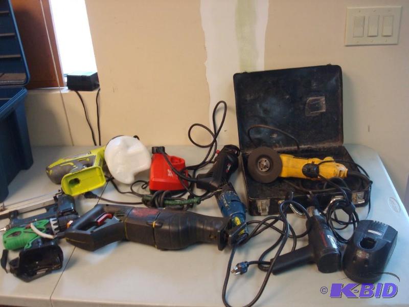 Lot of Broken Power Tools, Dewalt Case, Sold ...