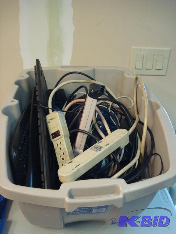 Bin Filled With Wires And Keyboards...