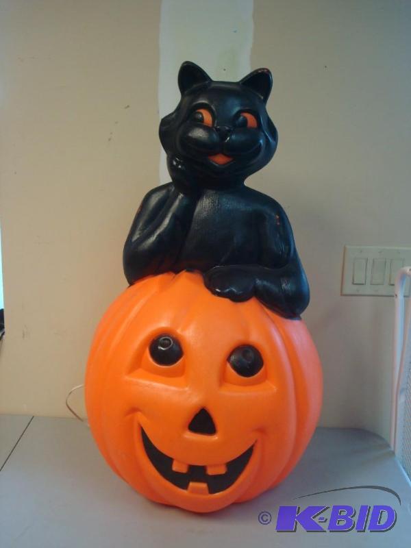 Large Halloween Cat And Pumpkin Blowmold&nbsp...