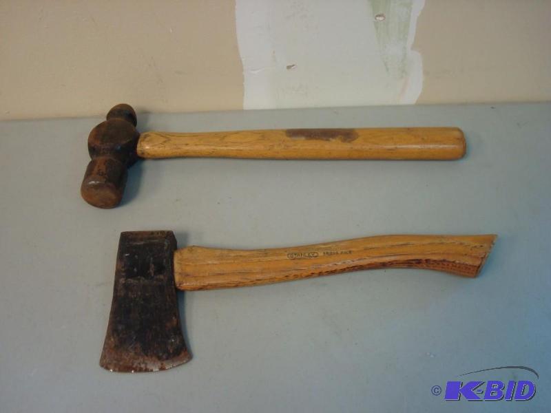 Pair Of Wood Hand Hammer And Ax...