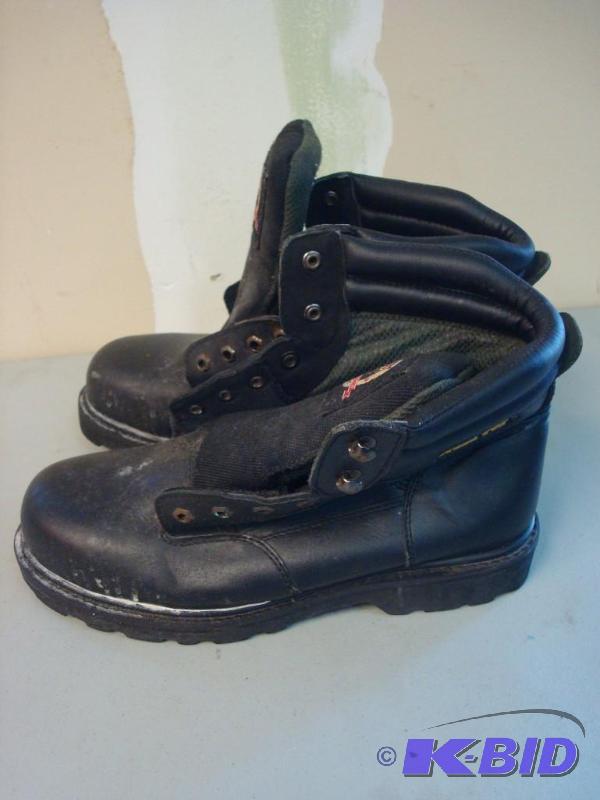 Pair Of Steel Toe Boots, Size 9.5, No Laces...