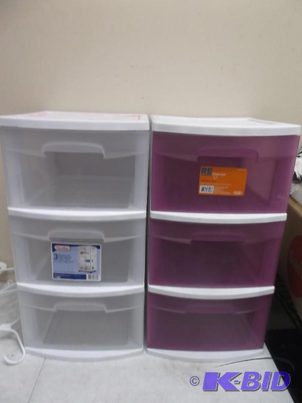 Pair Of Plastic Storage Drawers, Some Writing...