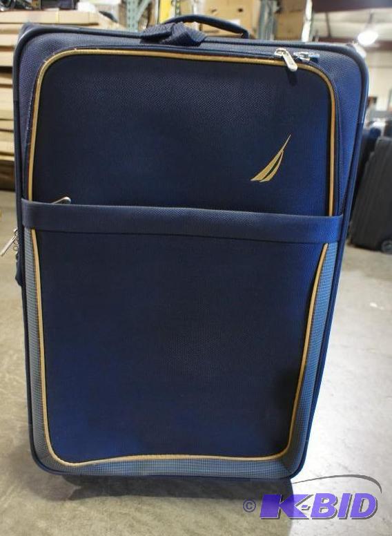 lot 1 image: Nautica Luggage Bag  Dark Blue and yellow. D...