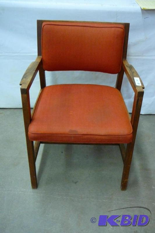 lot 14 image: Oak and cloth chair...