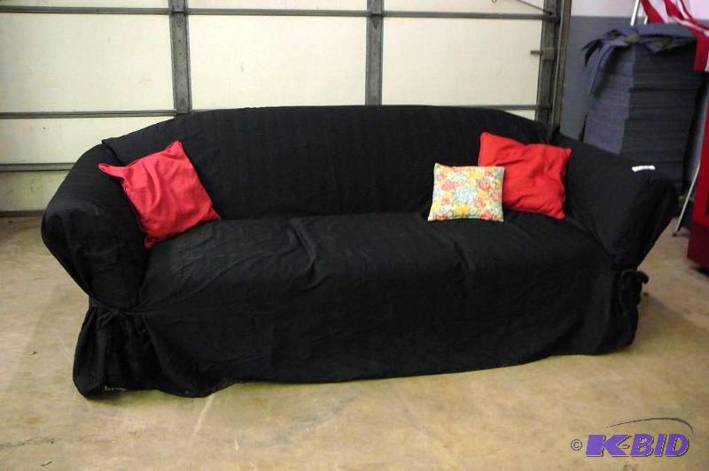lot 3 image: Sofa 89" long with new cover up and pill...