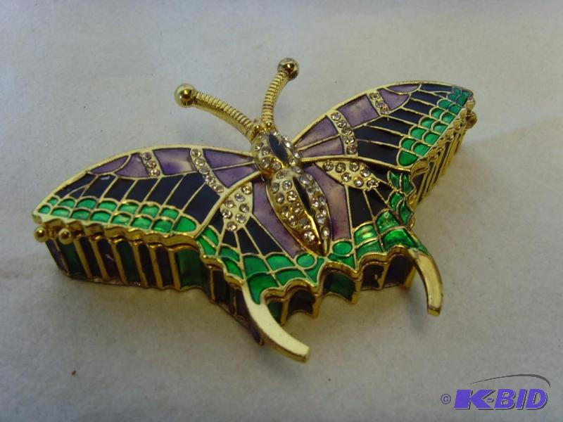 Jeweled Butterfly Trinket Box