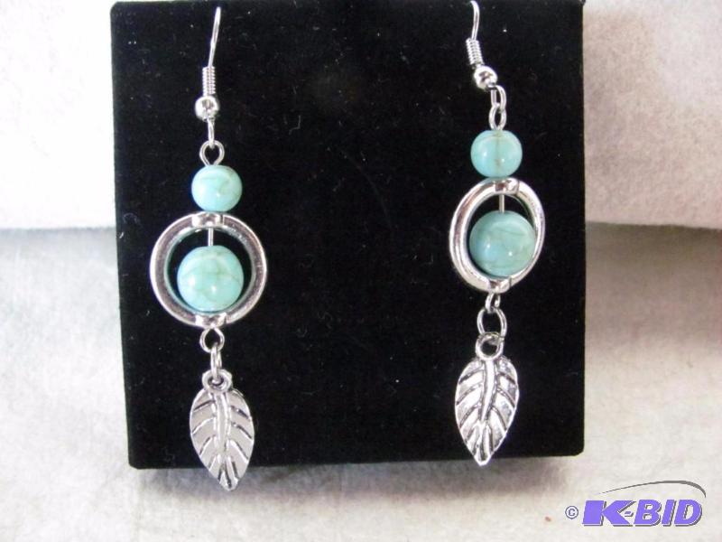 Turquiose Bead Feather Set