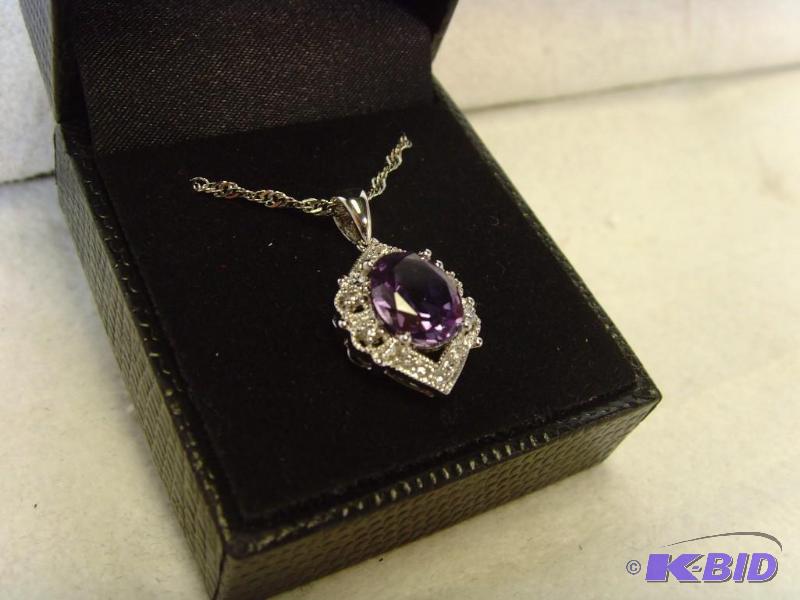Platinum Plated Gem Necklace