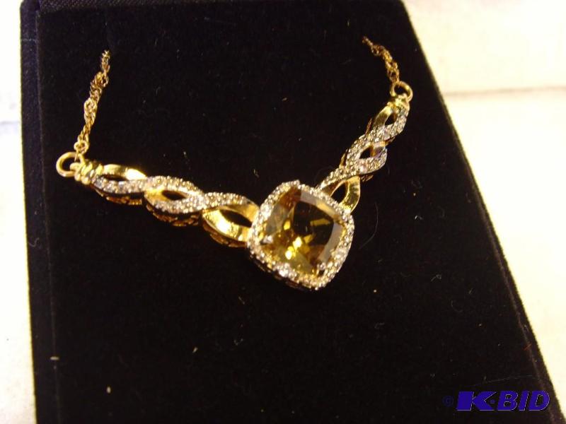 Topaz & Crystal Pendant Necklace