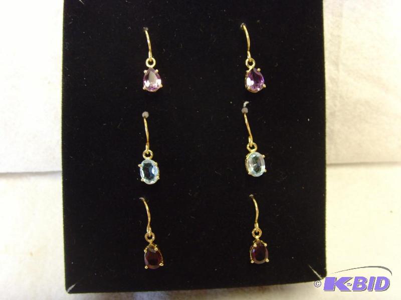 3 Piece Gem Variety Earrings