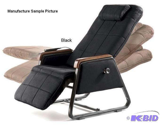 Black Zero Gravity Massage Chair with Wooden ...