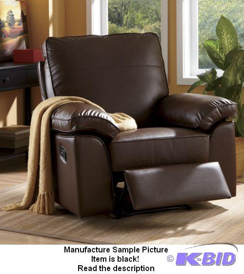 Hampton Black Like Leather Recliner - Item is...