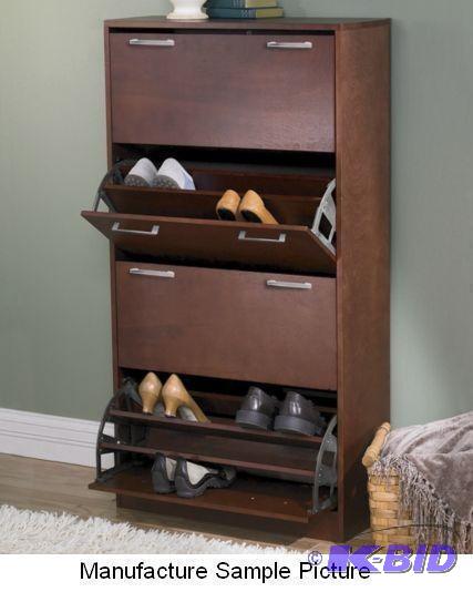 Cherry Finish 4 Door Shoe Closet - Each of th...