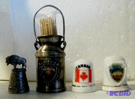 Lot of Miniatures - (3) thimbles (Canada, Sou...