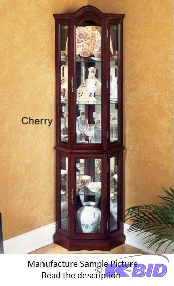 Cherry Corner Curio Cabinet Exclusive - Elega...