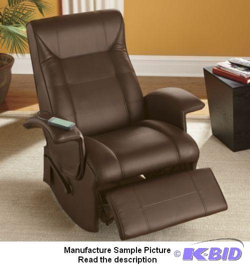 Brown Like Leather Rocker Recliner Massager -...