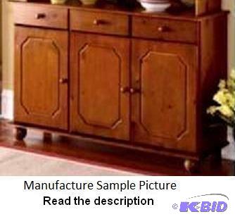 Walnut Finish Sideboard - Sideboard has three...