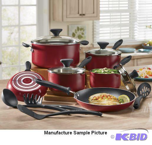 13 Piece Cookware Set - Red - Includes 4 uten...