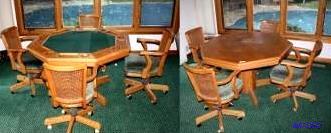 lot 1 image: Nice Combination Octagon Wood CardPokerDin...