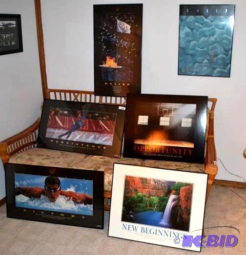 lot 104 image: 6 larger Framed Motivational pieces of art. I...