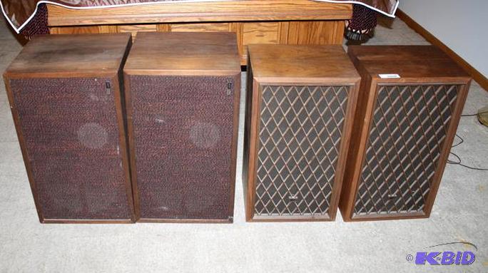 lot 106 image: Four speakers 26x15x14" 2 are Utah Herit...